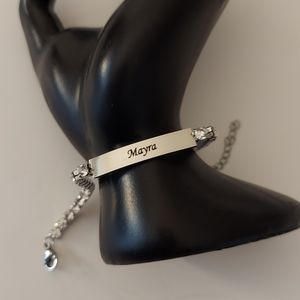 Personalized Titanium Steel Bracelet For Women Custom Engraved with Mayra